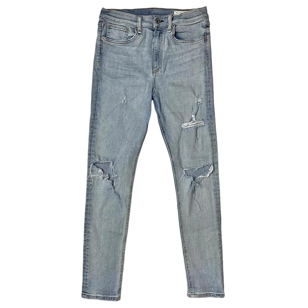 Rag & Bone Distressed High Rise Ankle Skinny Jeans Womens 29